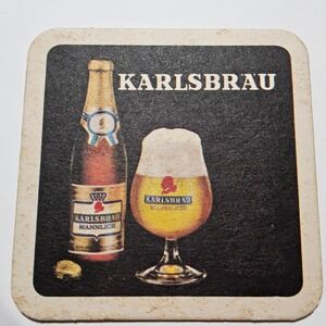Karlsbrau Mannlich Beer Bottle Glass Bar Coaster Germany German Advertising‎
